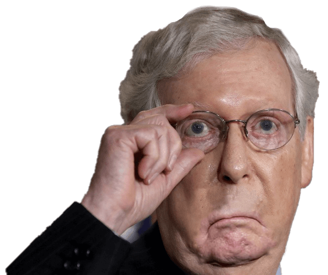 portrait of Mitch McConnell frowning hard